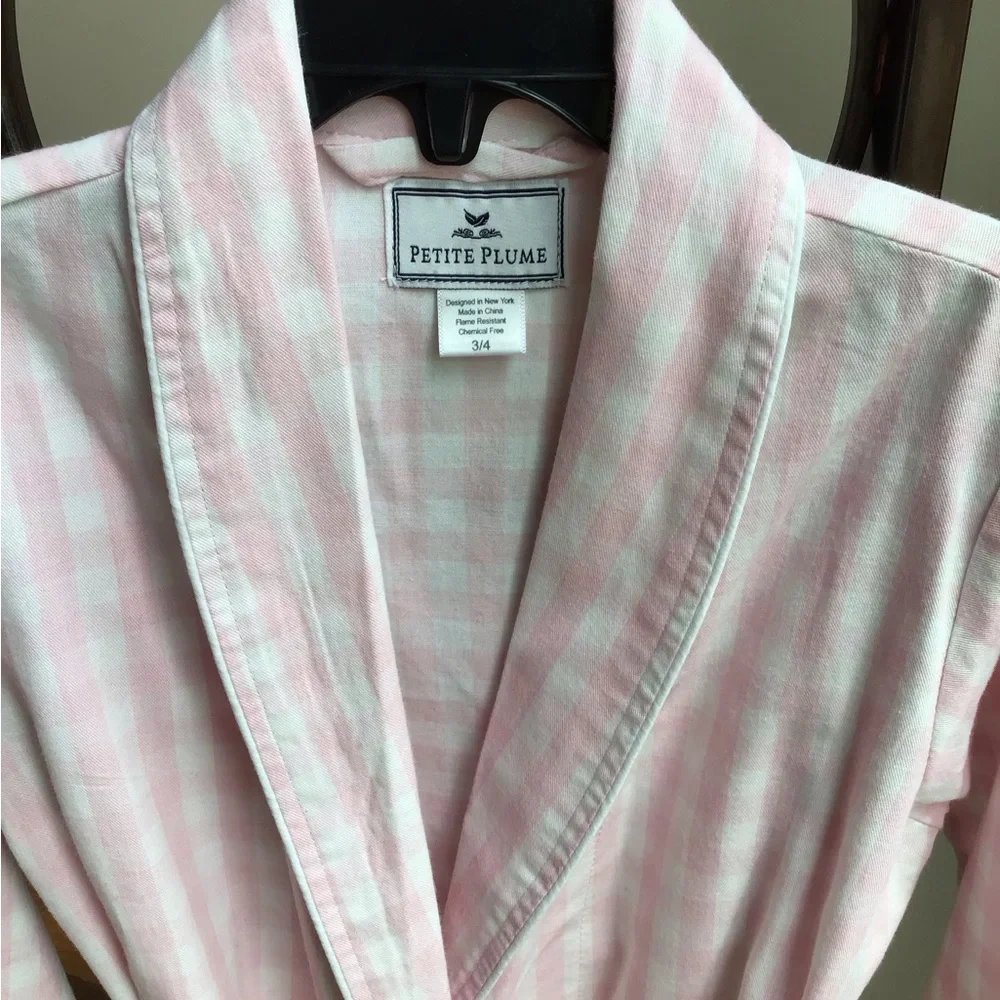 Petite‎ Plume Robe Bath Gingham Print Sleepwear Luxurious